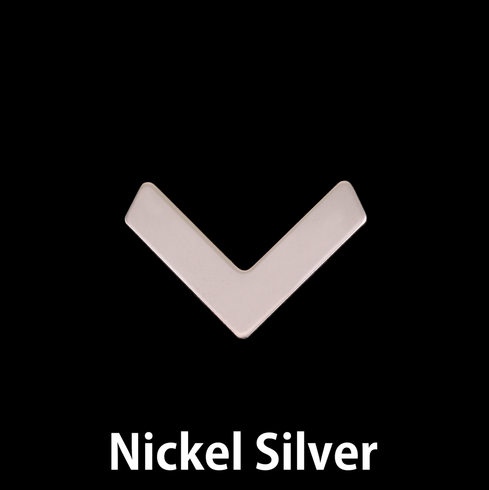 Metal Stamping Blanks Nickel Small Chevron 19.5mm x14mm, 24g